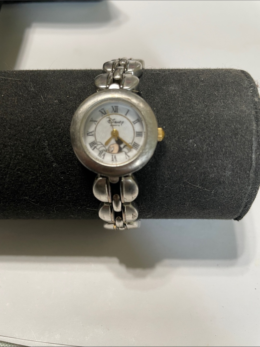 Disney Silver and White Women's Bracelet Watch with Roman Dial